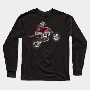 Motocross Girl Dirt Bike Girls Moto Cross Bike Rider Long Sleeve T-Shirt